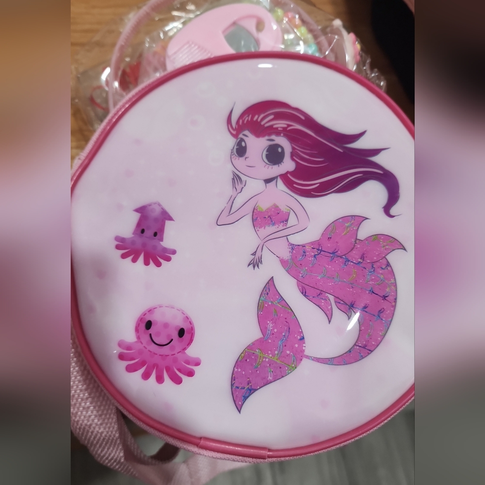 Pink Mermaid Kids Toy Purse Loaded With Accessories